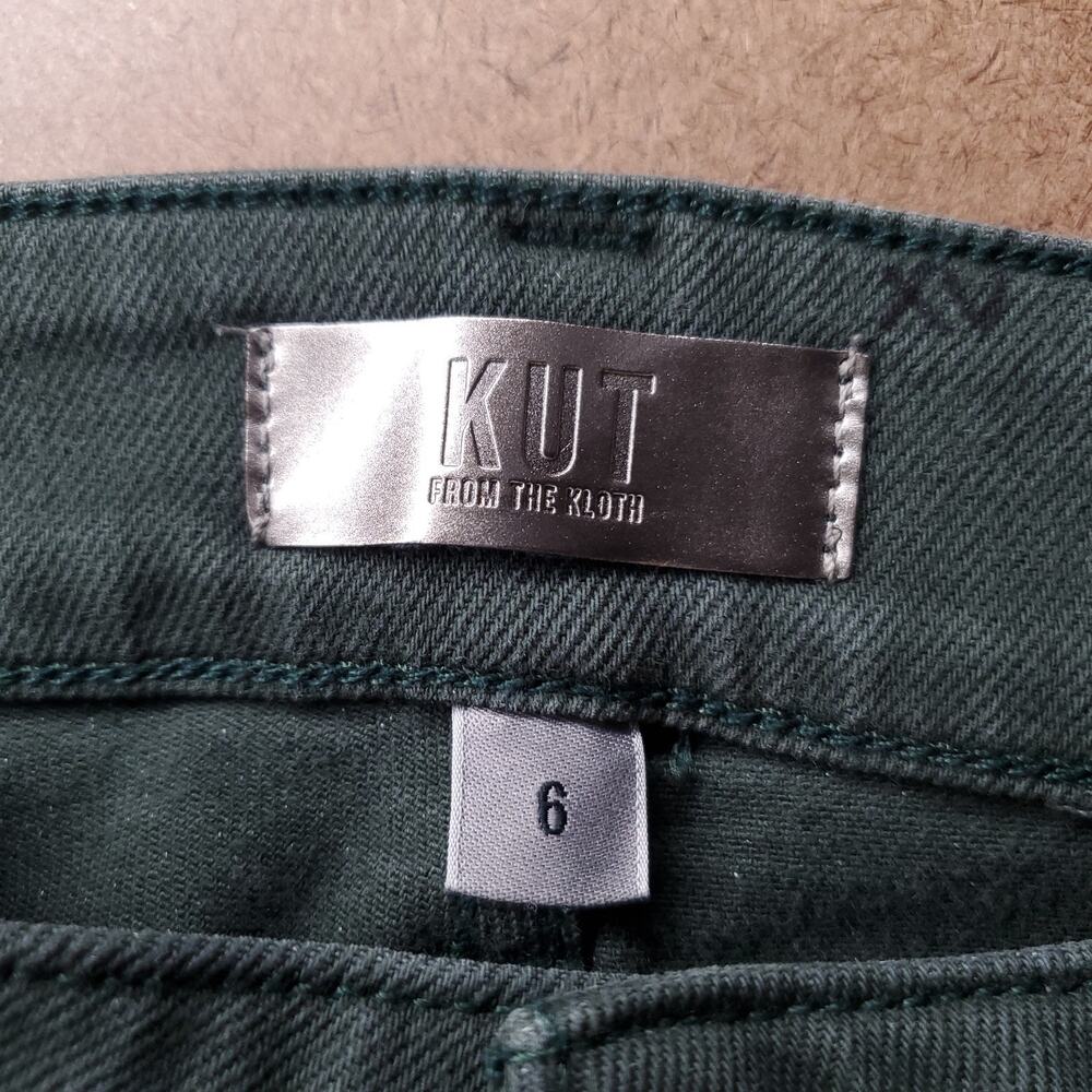 KUT from the Kloth Natalie Bootcut Jeans Women Size 6 Green Stretch Denim - Picture 6 of 8